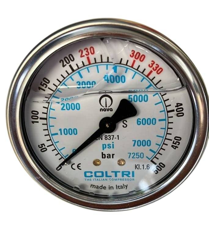 Manometer Ø63 0-500 Bar/Psi G1/4 B Post.
